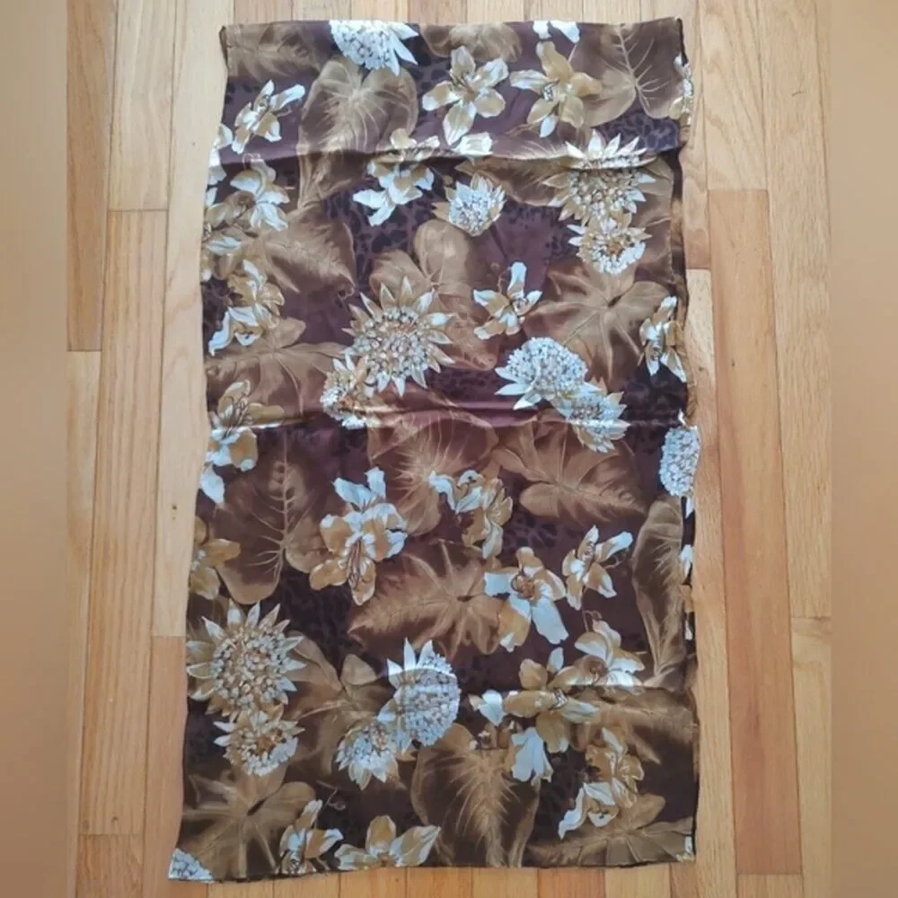 Salvatore Ferragamo silk floral long shawl scarf w/COA